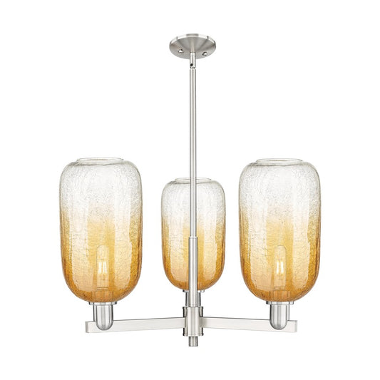 Innovations BH Cloche 3Lt 18" Stem Chandelier, SN/AM - 716-3CR-SN-G482-7AM