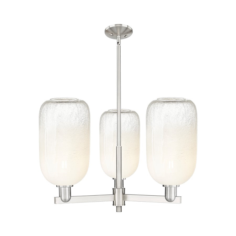 Innovations BH Cloche 3Lt 18" Stem Chandelier, SN/OP - 716-3CR-SN-G482-7OP