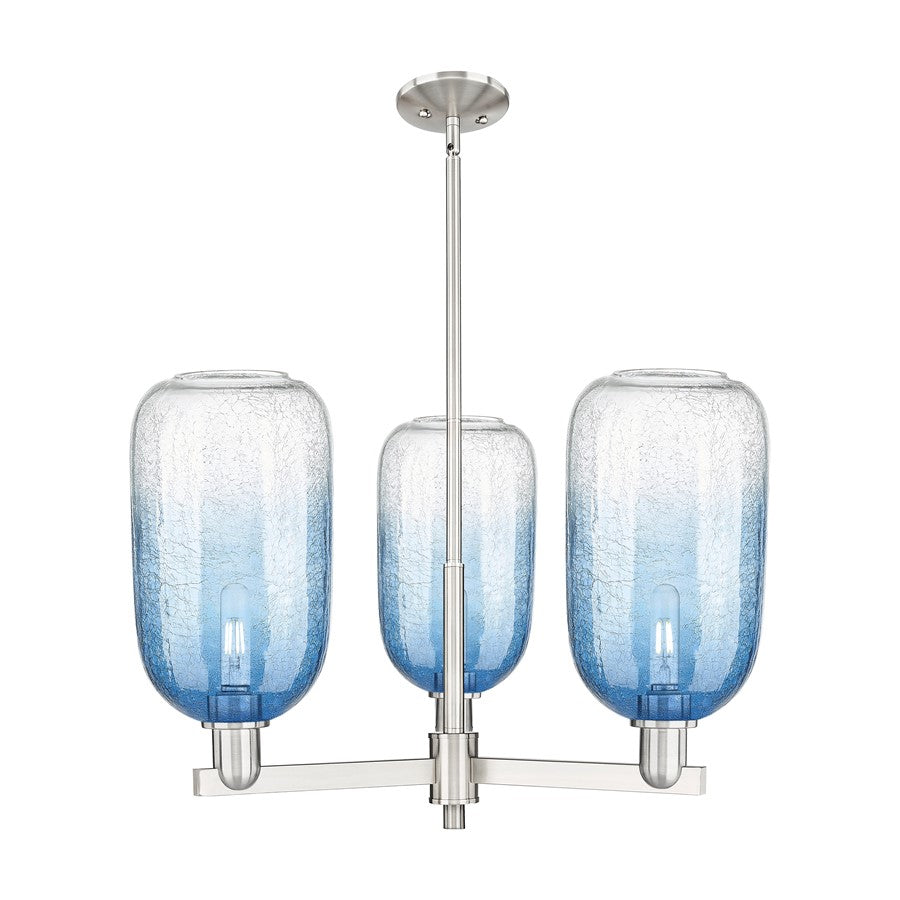 Innovations BH Cloche 3Lt 18" Stem Chandelier, SN/SB - 716-3CR-SN-G482-7SB