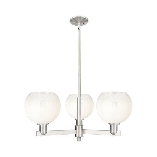 Innovations Brookhaven Globe 30in 3-Light Pendant | Industrial Satin Nickel Steel and Opal Glass | Kitchen Island & Dining | Model 716-3CR-SN-G483-8OP