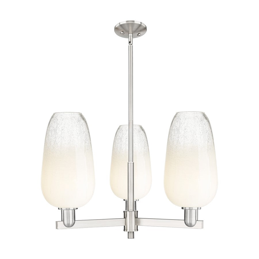 Innovations BH Flute 3Lt 18" Stem Chandelier, SN/OP - 716-3CR-SN-G484-7OP