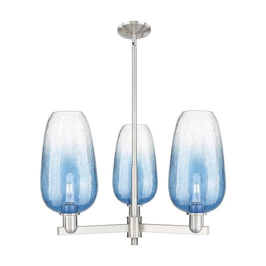 Innovations BH Flute 3Lt 18" Stem Chandelier, SN/SB - 716-3CR-SN-G484-7SB