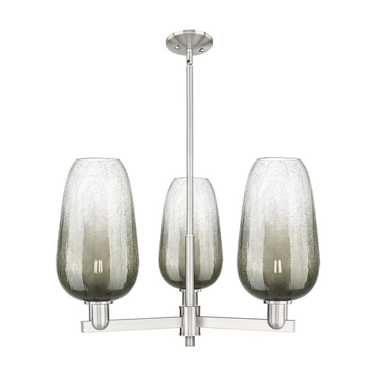 Innovations BH Flute 3Lt 18" Stem Chandelier, SN/SL - 716-3CR-SN-G484-7SL