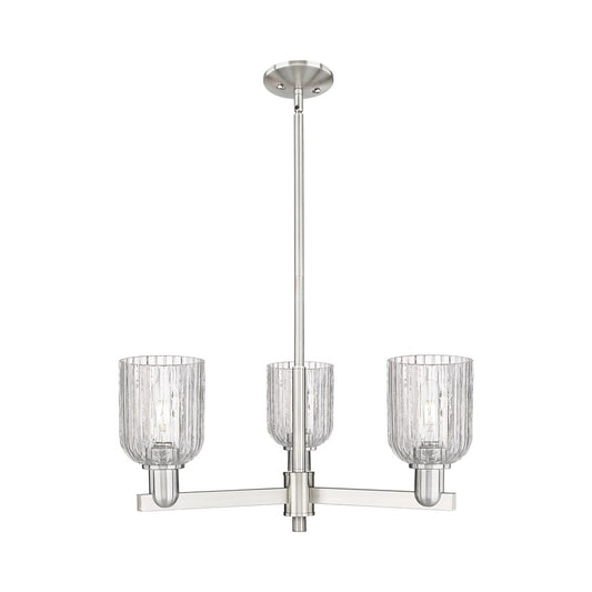 Innovations Bridal Veil 3Lt 18" Chandelier, SN/Clear - 716-3CR-SN-G559-5CL