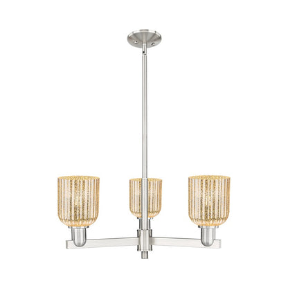 Innovations Bridal Veil 3Lt 18" Chandelier, SN/Mercury - 716-3CR-SN-G559-5ME