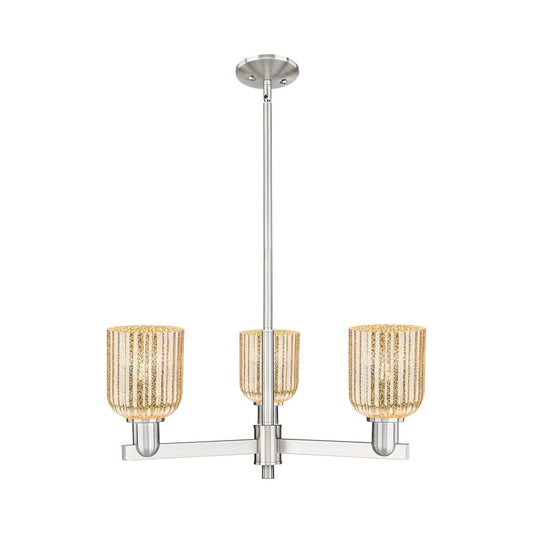 Innovations Bridal Veil 3Lt 18" Chandelier, SN/Mercury - 716-3CR-SN-G559-5ME