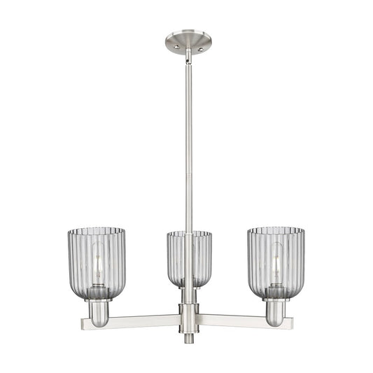 Innovations Bridal Veil 3Lt 18" Chandelier, SN/Smoke - 716-3CR-SN-G559-5SM