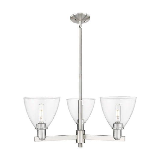 Innovations Bristol 29in 3-Light Pendant | Industrial Satin Nickel Steel and Clear Glass | Kitchen Island & Dining Room | 29.25 | Model 716-3CR-SN-GBD-752