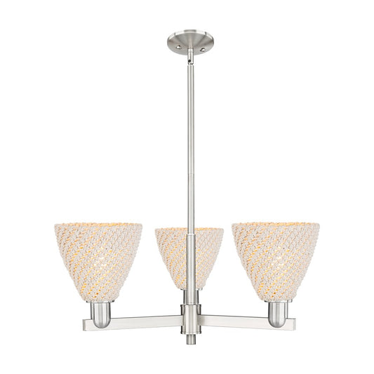 Innovations NB Dome 3Lt 18" Chandelier, SN/NF - 716-3CR-SN-NBD-75-NAT
