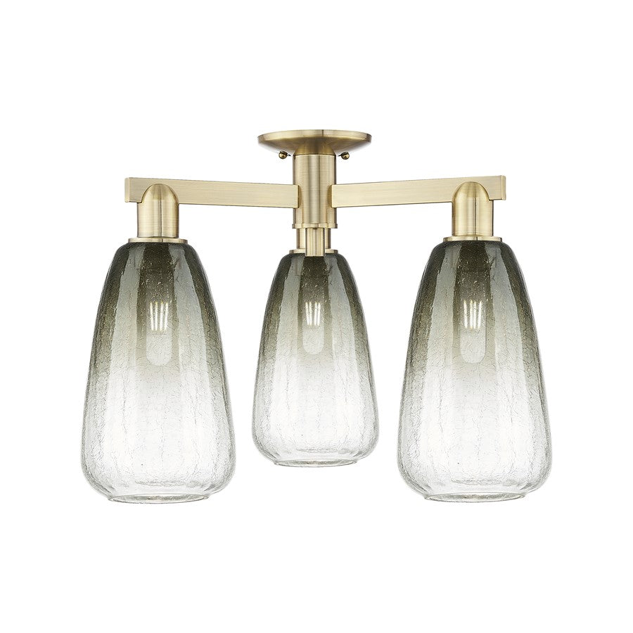 Innovations Brookhaven Almond 3Lt 24" Semi-Flush, AB/Slate - 716-3F-AB-G480-6SL