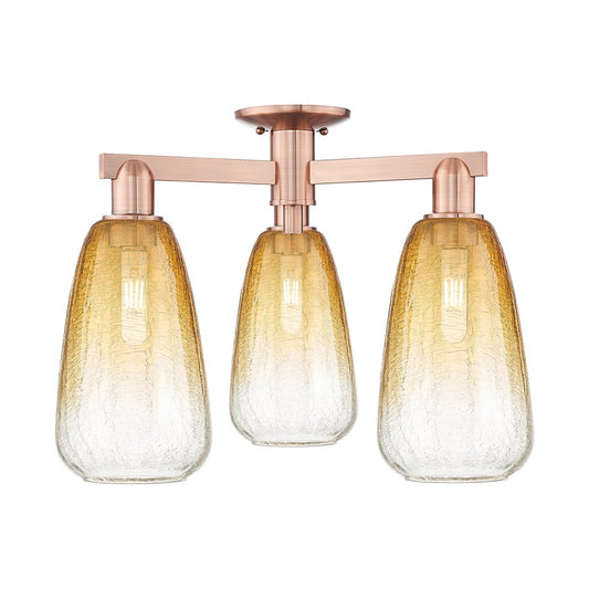 Innovations Brookhaven Almond 3Lt 24" Semi-Flush, CP/AM - 716-3F-AC-G480-6AM