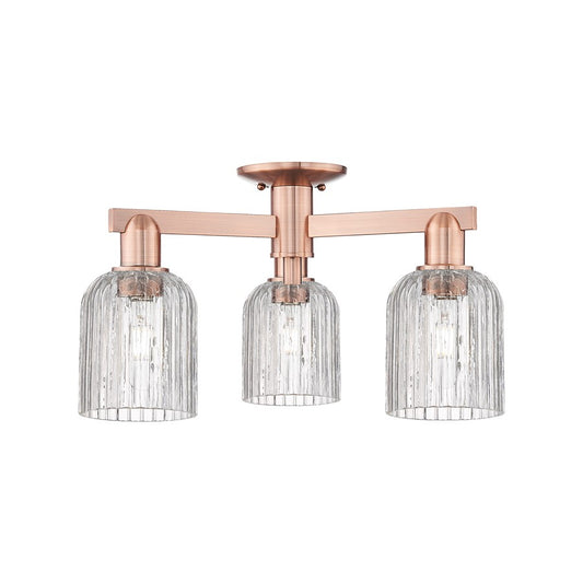 Innovations Bridal Veil 3Lt 23" Semi-Flush, Copper/Clear - 716-3F-AC-G559-5CL