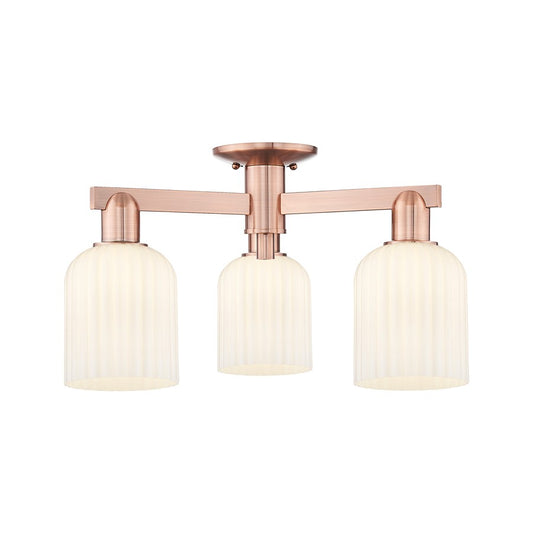 Innovations Bridal Veil 3Lt 23" Semi-Flush, CP/Gloss White - 716-3F-AC-G559-5GWH