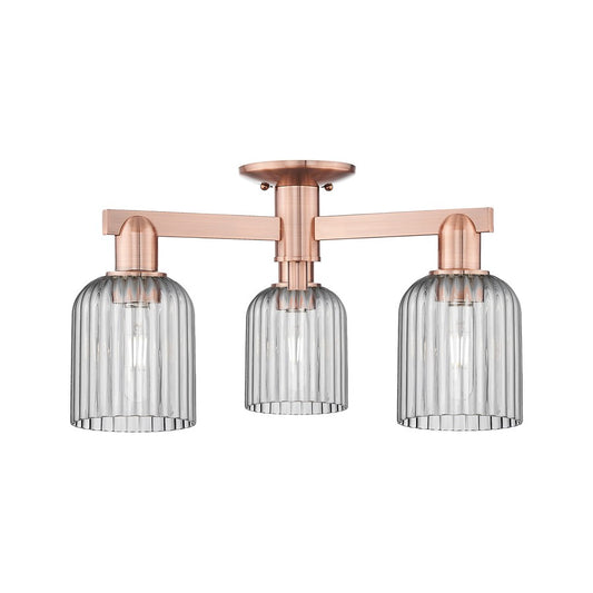 Innovations Bridal Veil 3Lt 23" Semi-Flush, Copper/Smoke - 716-3F-AC-G559-5SM