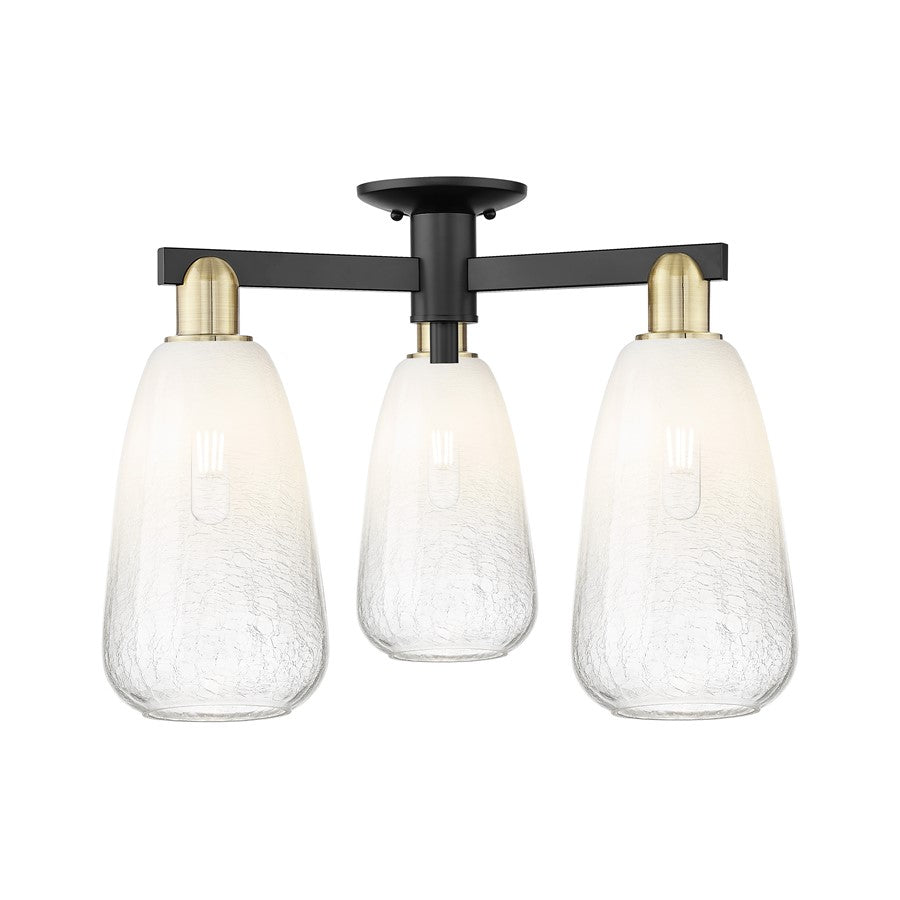 Innovations Brookhaven Almond 3Lt 24" Semi-Flush, BKS/OP - 716-3F-BAB-G480-6OP