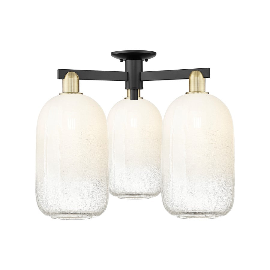 Innovations Brookhaven Cloche 3Lt 25" Semi-Flush, BKS/OP - 716-3F-BAB-G482-7OP