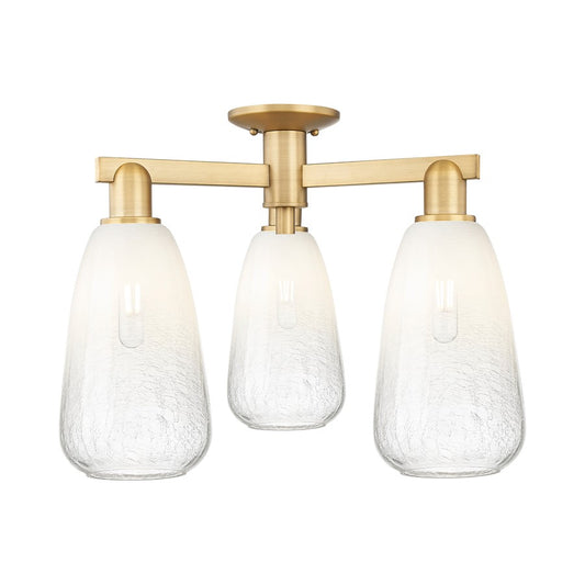 Innovations Brookhaven Almond 3Lt 24" Semi-Flush, BB/Opal - 716-3F-BB-G480-6OP