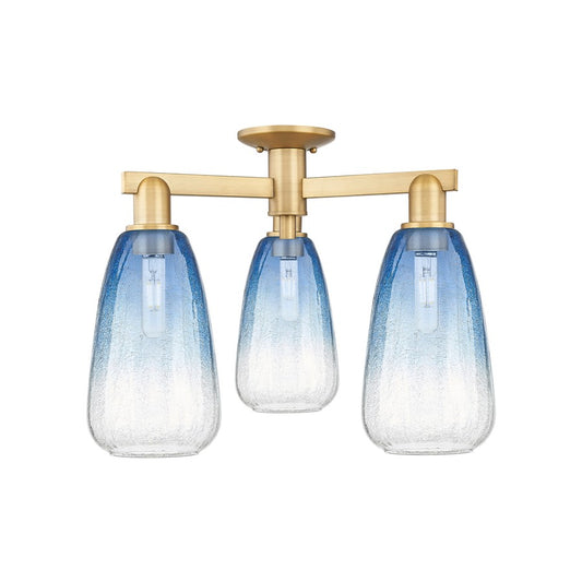 Innovations Brookhaven Almond 3Lt 24" Semi-Flush, BB/SB - 716-3F-BB-G480-6SB