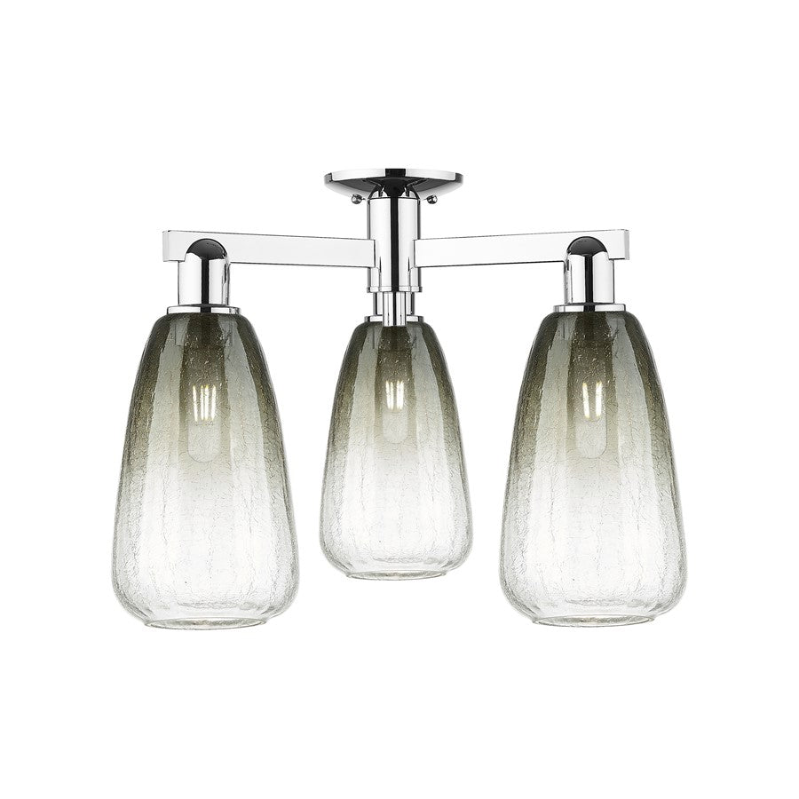 Innovations Brookhaven Almond 3Lt 24" Semi-Flush, CH/SL - 716-3F-PC-G480-6SL