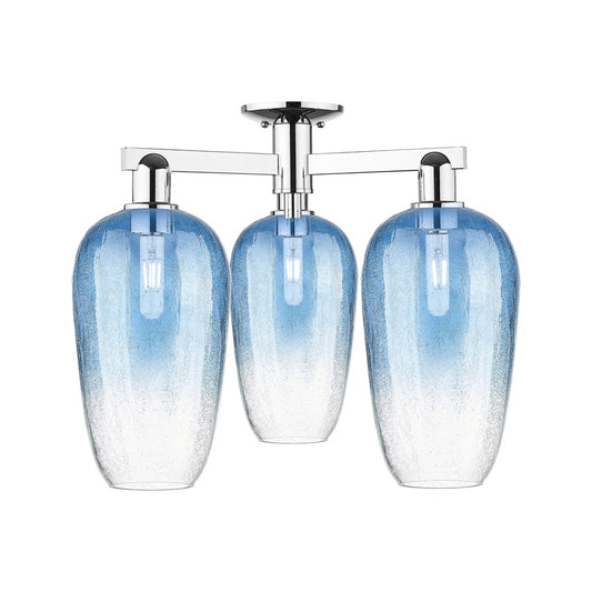 Innovations Brookhaven Flute 3Lt 25" Semi-Flush, Chrome/SB - 716-3F-PC-G484-7SB