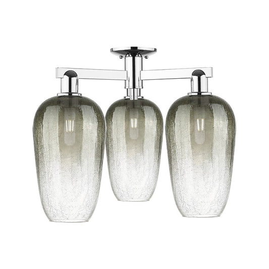 Innovations Brookhaven Flute 3Lt 25" Semi-Flush, CH/SL - 716-3F-PC-G484-7SL