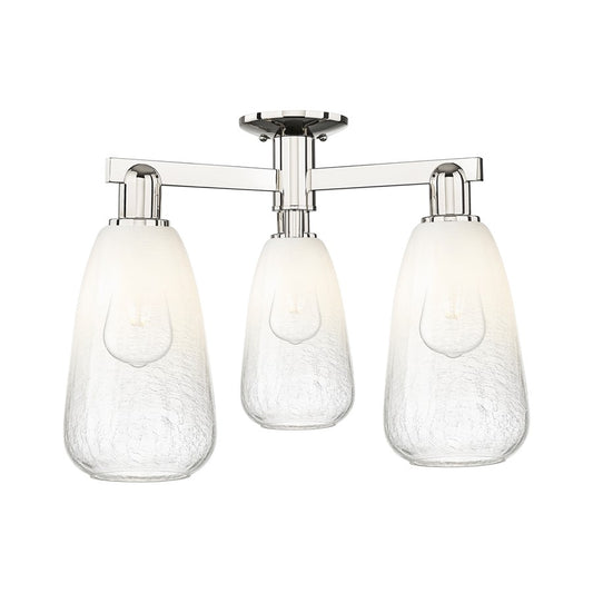 Innovations Brookhaven Almond 3Lt 24" Semi-Flush, PN/Opal - 716-3F-PN-G480-6OP