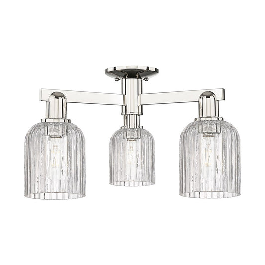 Innovations Bridal Veil 3Lt 23" Semi-Flush, PN/Clear - 716-3F-PN-G559-5CL