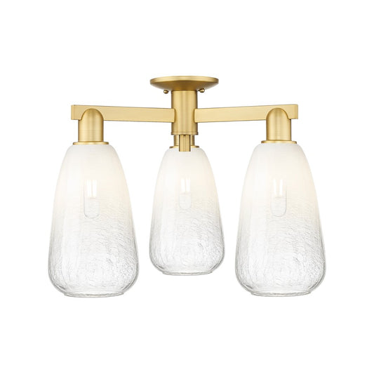 Innovations Brookhaven Almond 3Lt 24" Semi-Flush, Gold/Opal - 716-3F-SG-G480-6OP