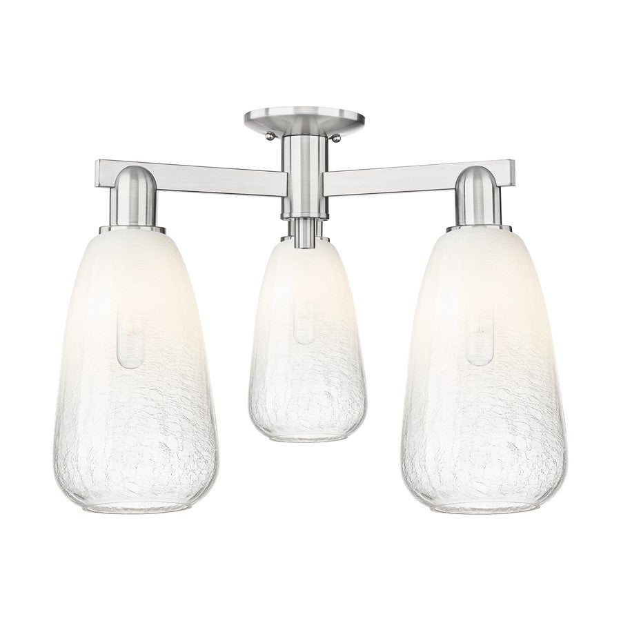 Innovations Brookhaven Almond 3Lt 24" Semi-Flush, SN/Opal - 716-3F-SN-G480-6OP