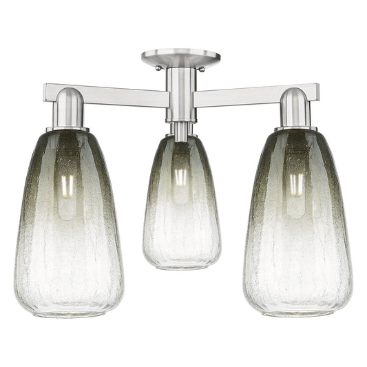 Innovations Brookhaven Almond 3Lt 24" Semi-Flush, SN/Slate - 716-3F-SN-G480-6SL