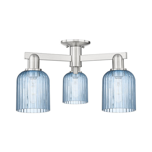Innovations Bridal Veil 3Lt 23" Semi-Flush, SN/Blue - 716-3F-SN-G559-5BL