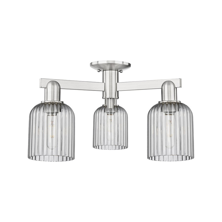 Innovations Bridal Veil 3Lt 23" Semi-Flush, SN/Smoke - 716-3F-SN-G559-5SM