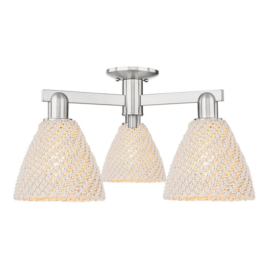 Innovations NB Dome 3Lt 25" Semi-Flush, SN/NF - 716-3F-SN-NBD-75-NAT