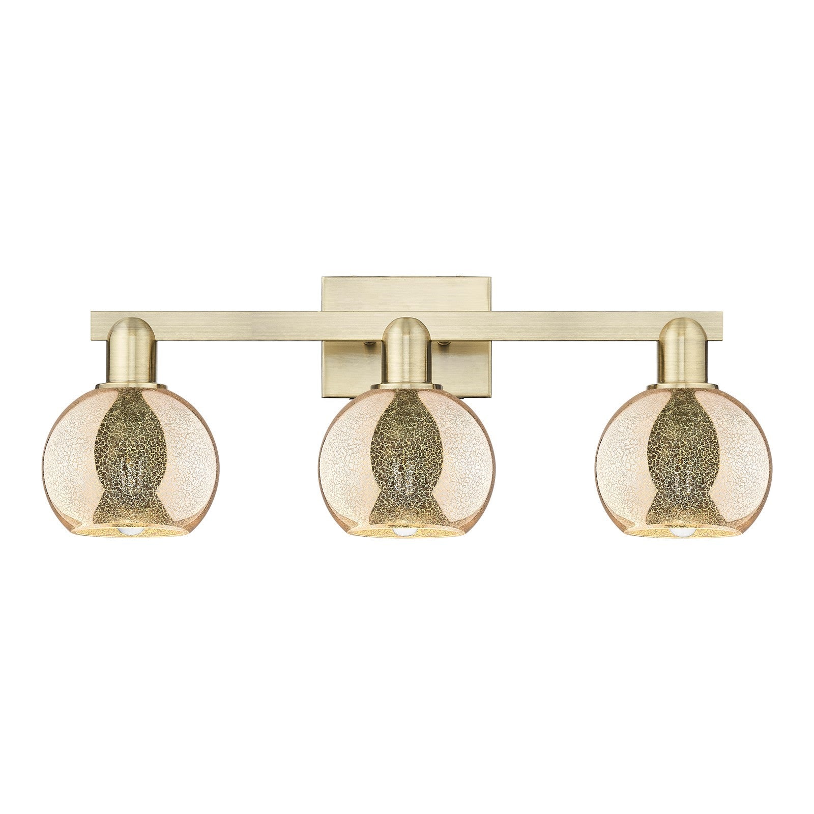 Innovations Athens 24in 3-Light Bath Vanity Light | Industrial Antique Brass and Mercury Glass | Bathroom Vanity | 23.88 x 10.12 | Model 716-3W-AB-G128-6