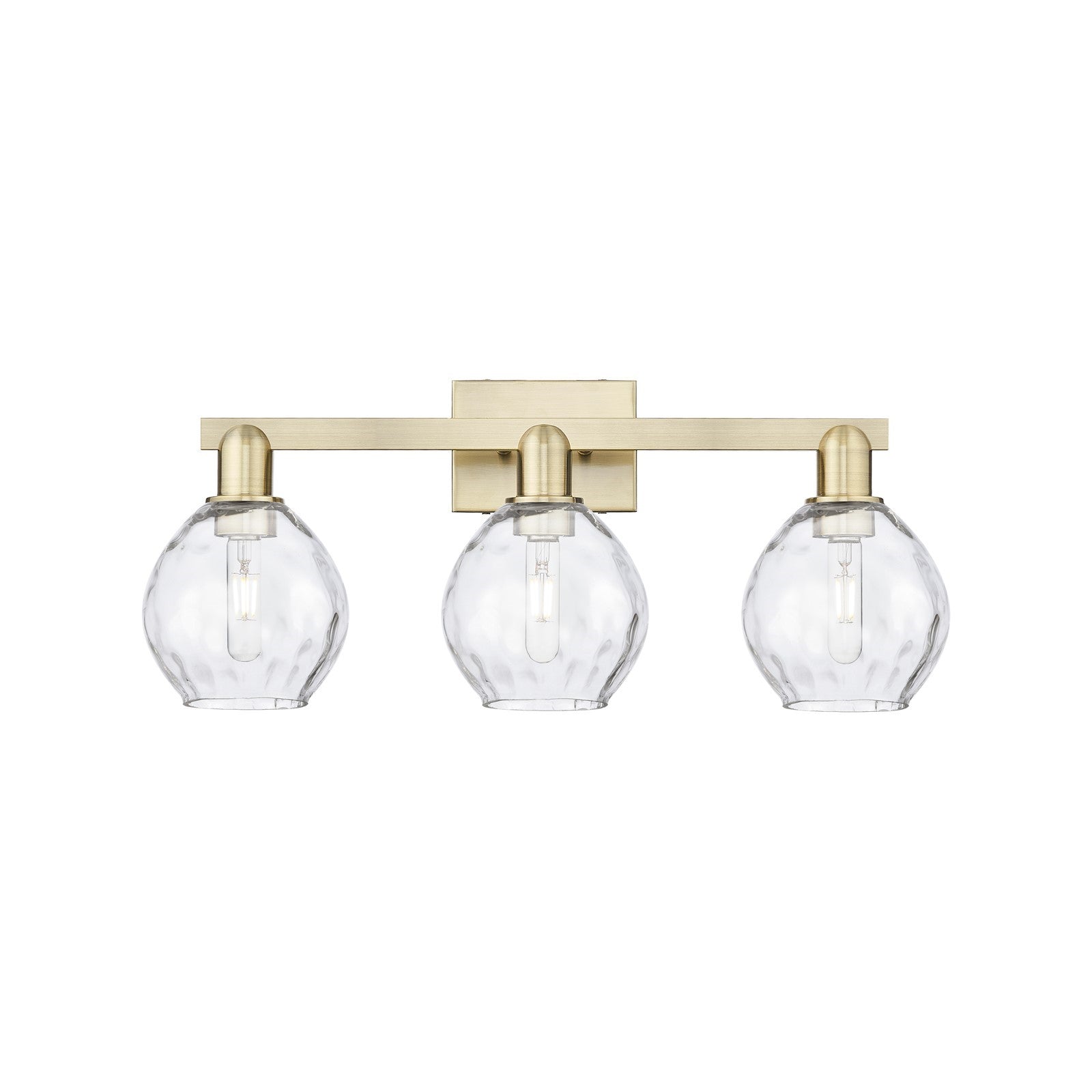 Innovations Waverly 25in 3-Light Bath Vanity Light | Industrial Antique Brass and Clear Glass | Bathroom Vanity | 25 x 7.5 x 10.25 | Model 716-3W-AB-G362