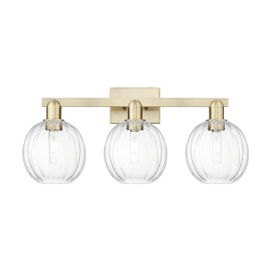 Innovations Preston 3Lt 26" Globe Bath, Antique Brass/Clear - 716-3W-AB-G458-7CL