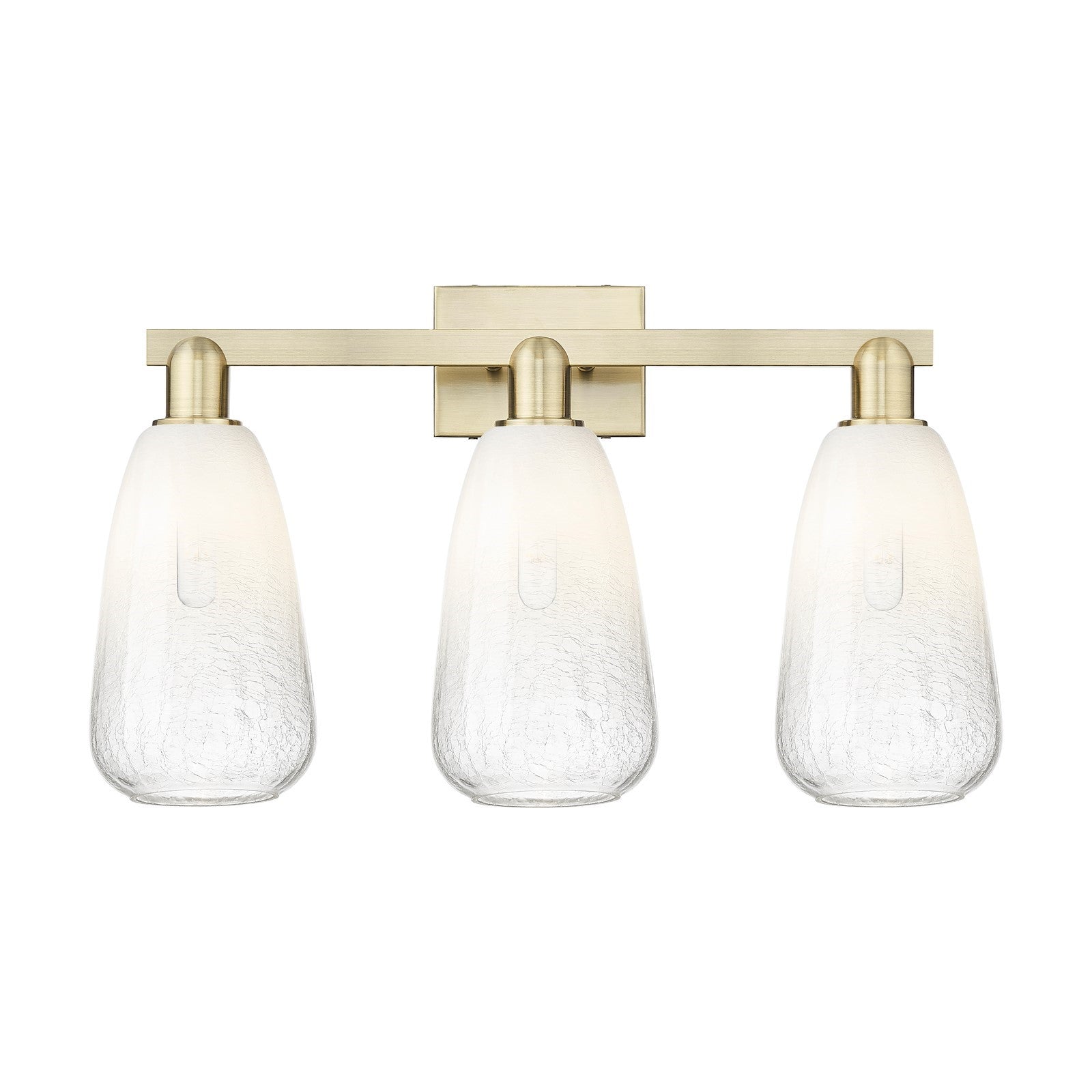 Innovations Brookhaven Almond 25in 3-Light Bath Vanity Light | Industrial Antique Brass Steel and Opal Glass | Bathroom Vanity | Model 716-3W-AB-G480-6OP
