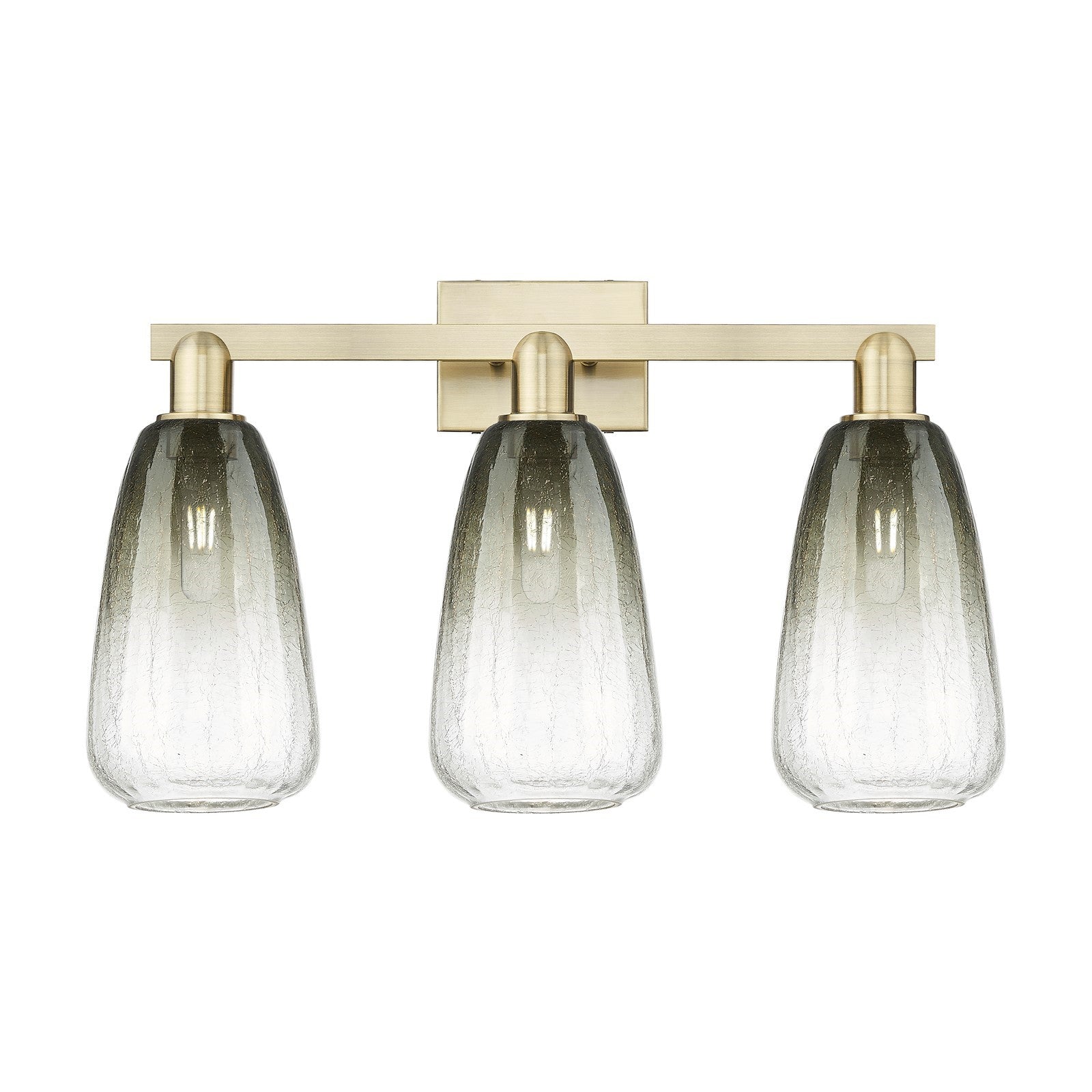 Innovations Brookhaven Almond 25in 3-Light Bath Vanity Light | Industrial Antique Brass and Slate Glass | Bathroom Vanity | 25 | Model 716-3W-AB-G480-6SL