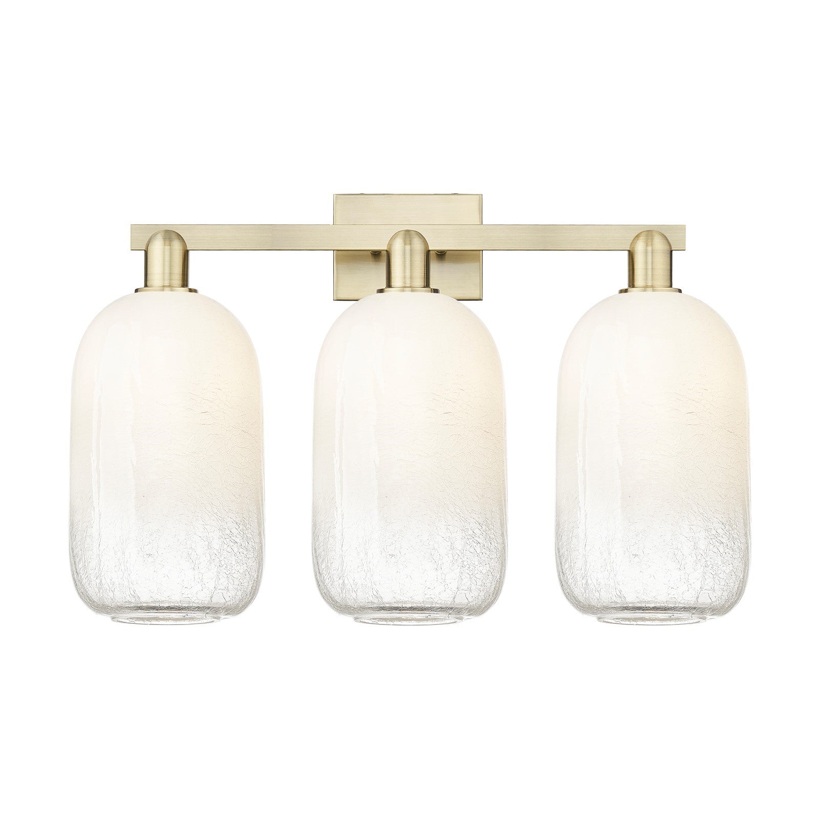 Innovations Brookhaven Cloche 26in 3-Light Bath Vanity Light | Industrial Antique Brass Steel and Opal Glass | Bathroom Vanity | Model 716-3W-AB-G482-7OP