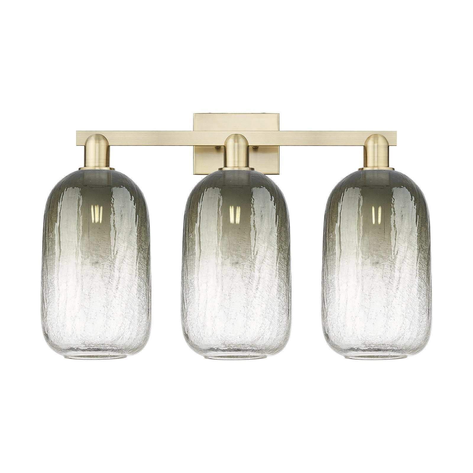Innovations Brookhaven Cloche 26in 3-Light Bath Vanity Light | Industrial Antique Brass Steel and Slate Glass | Bathroom Vanity | Model 716-3W-AB-G482-7SL