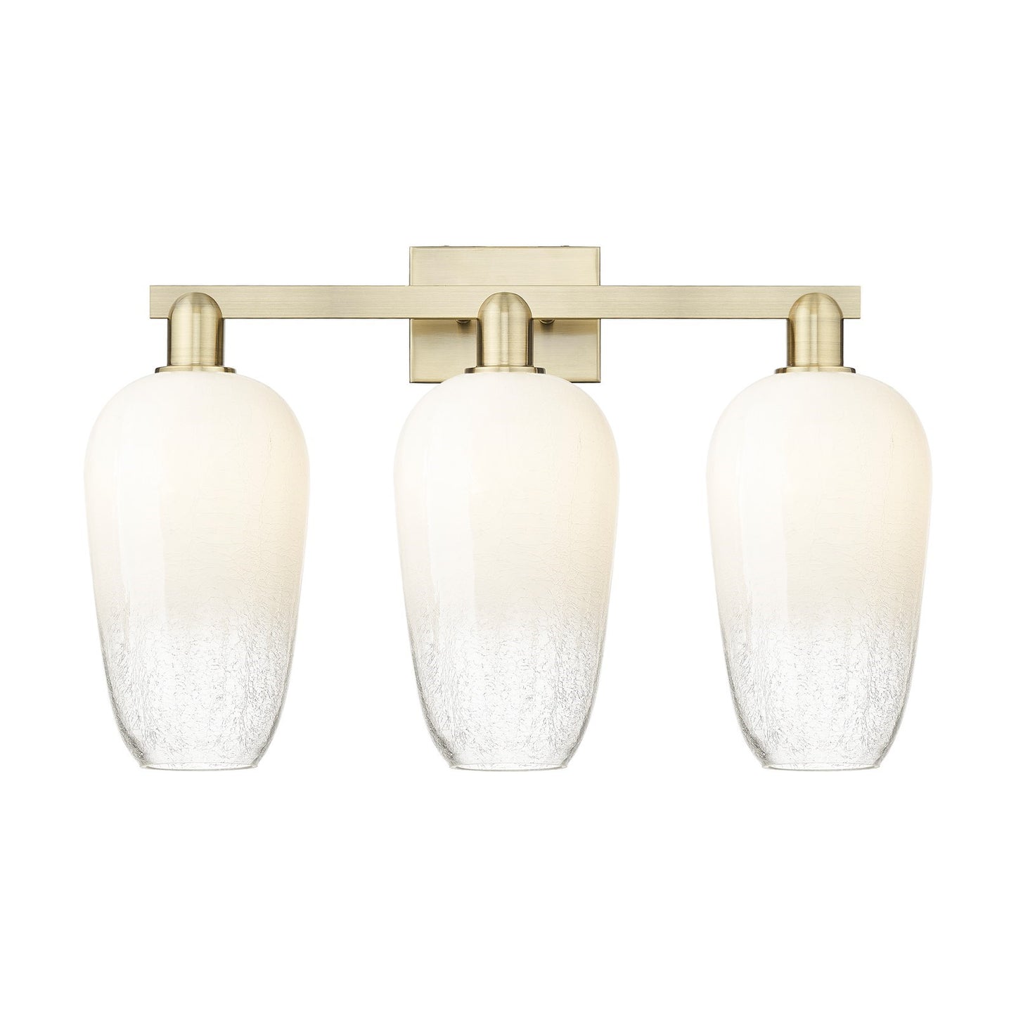 Innovations Brookhaven Flute 26in 3-Light Bath Vanity Light | Industrial Antique Brass Steel and Opal Glass | Damp Rated | Model 716-3W-AB-G484-7OP