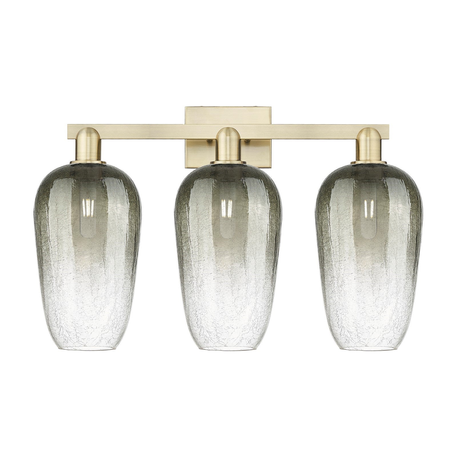 Innovations Brookhaven Flute 26in 3-Light Bath Vanity | Industrial Antique Brass Steel and Slate Glass | Bathroom Vanity | 26 x | Model 716-3W-AB-G484-7SL