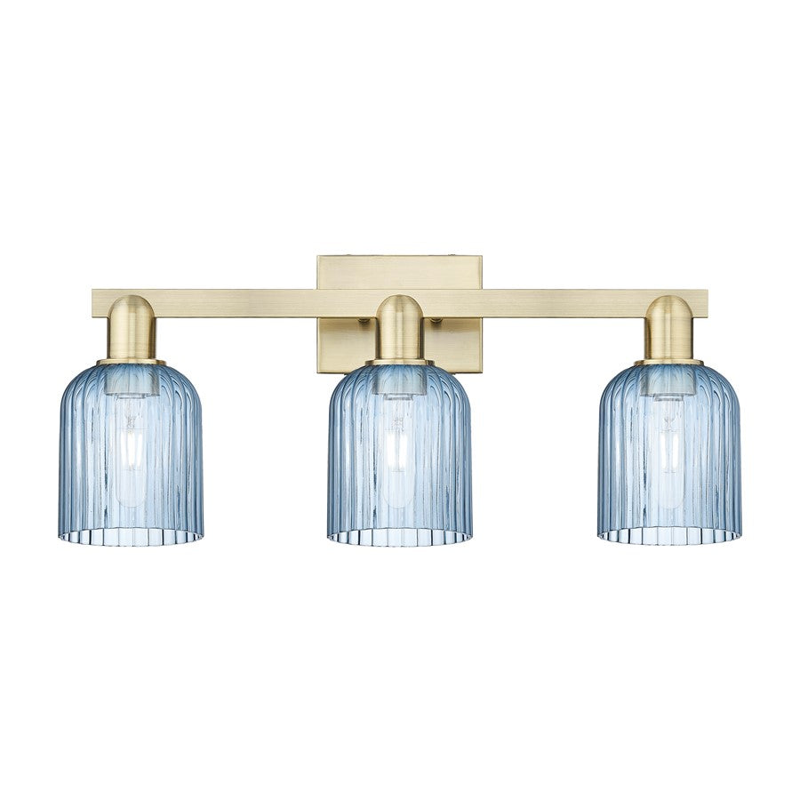 Innovations Bridal Veil 3Lt 24" Bath, Antique Brass/Blue
