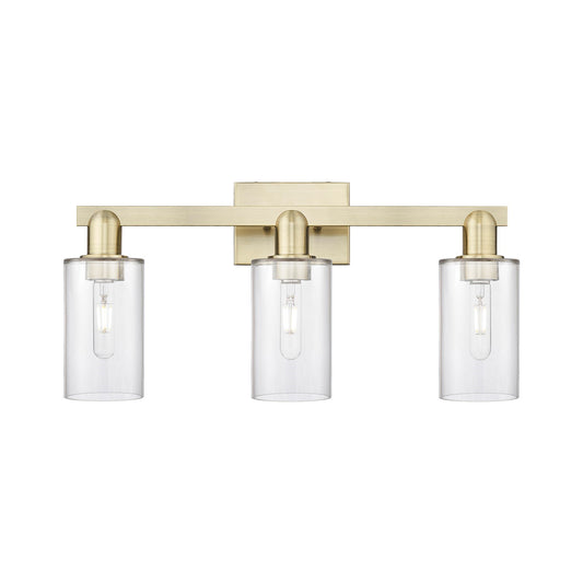 Innovations Clymer 23in 3-Light Bath Vanity Light | Industrial Antique Brass and Clear Glass | Bathroom Vanity | 22.88 x 10.62 x | Model 716-3W-AB-G802