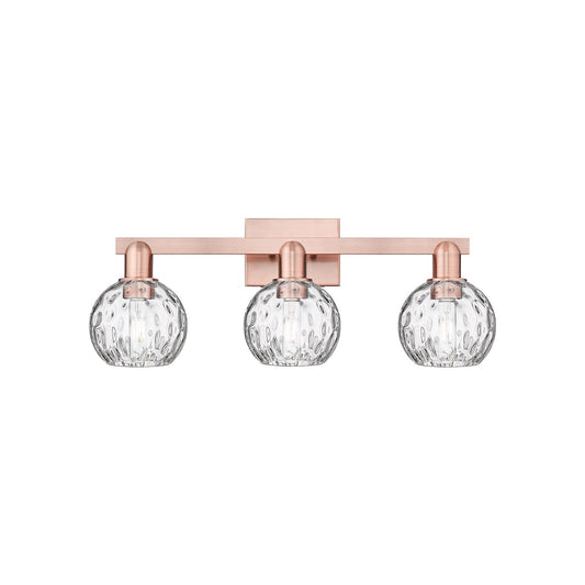 Innovations Athens Water Glass 25in 3-Light Bath Vanity | Industrial Antique Copper and Clear Glass | Bathroom Vanity | 25 x | Model 716-3W-AC-G1215-6