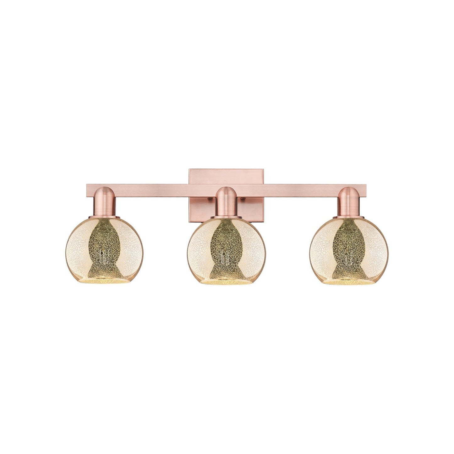 Innovations Athens 24in 3-Light Bath Vanity | Industrial Antique Copper Steel and Mercury Glass | Bathroom Vanity & Powder Room | Model 716-3W-AC-G128-6