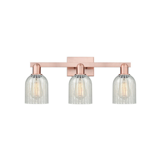 Innovations Caledonia 24in 3-Light Bath Vanity Light | Industrial Antique Copper Steel and Mouchette Glass | Bathroom Vanity | 24 | Model 716-3W-AC-G2511