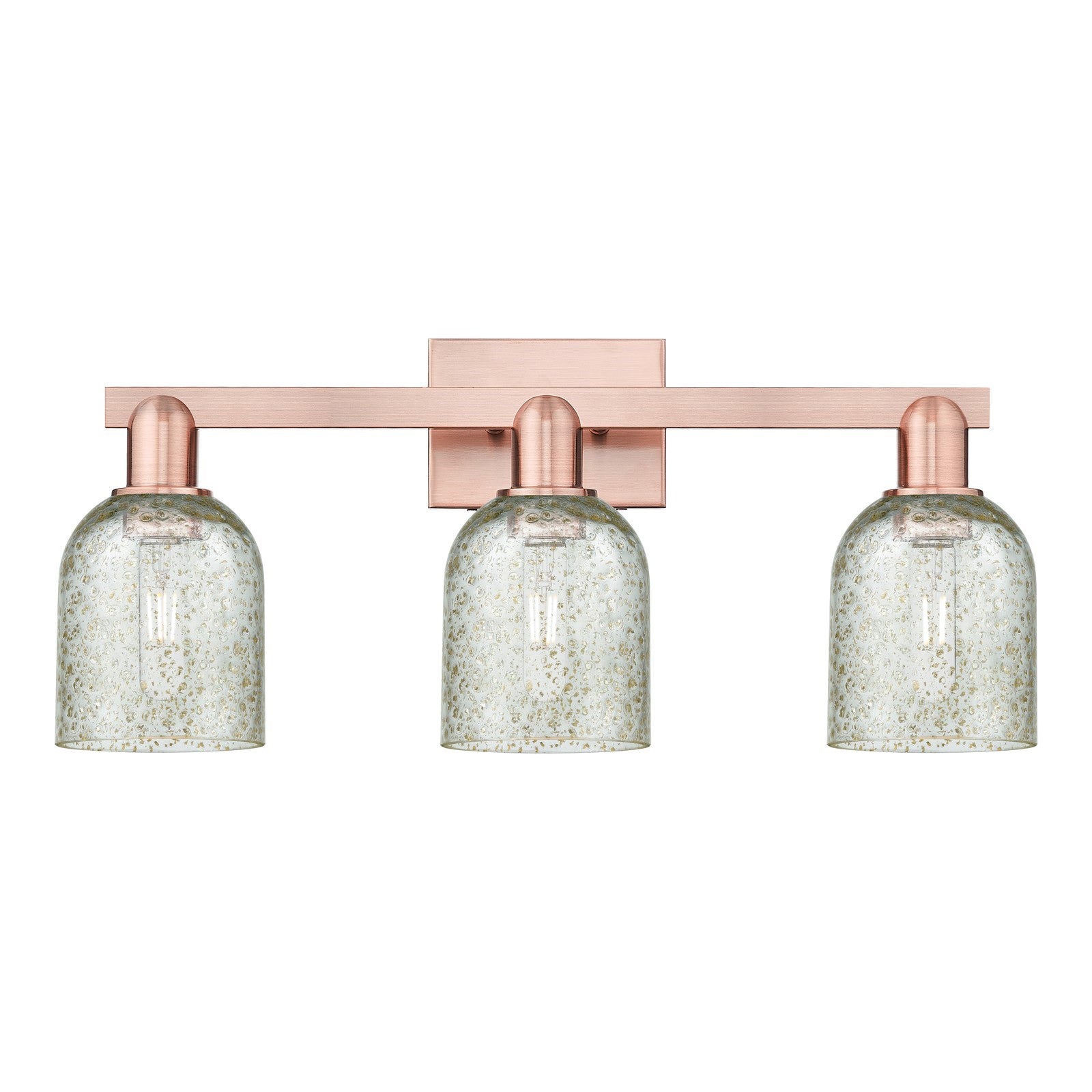 Innovations Caledonia 24in 3-Light Bath Vanity Light | Industrial Antique Copper Steel and Mica Glass | Bathroom Vanity & Powder | Model 716-3W-AC-G259