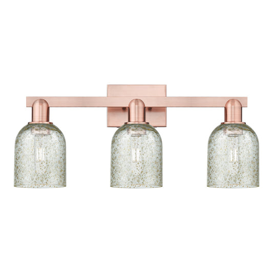 Innovations Caledonia 24in 3-Light Bath Vanity Light | Industrial Antique Copper Steel and Mica Glass | Bathroom Vanity & Powder | Model 716-3W-AC-G259