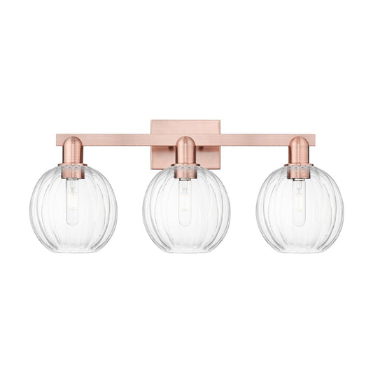 Innovations Preston 3Lt 26" Globe Bath Light, Copper/Clear - 716-3W-AC-G458-7CL